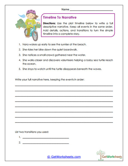 Timeline to Story Worksheet