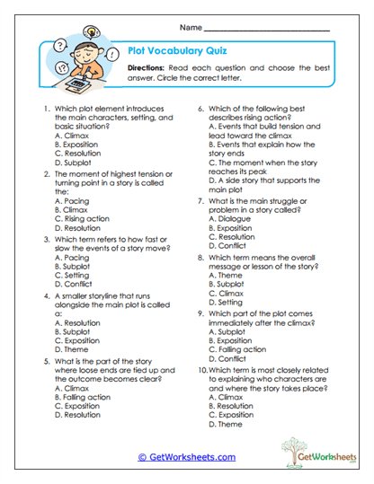 Plot Vocabulary Quiz