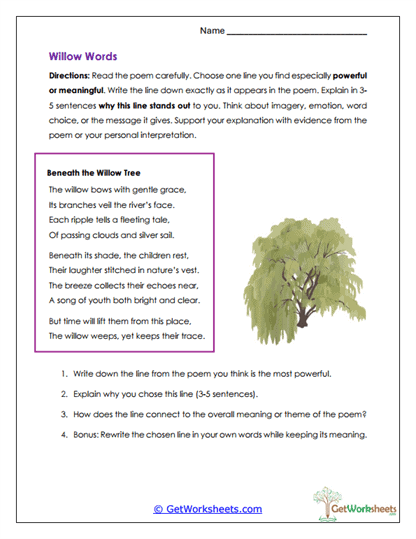 Meaningful Lines Worksheet