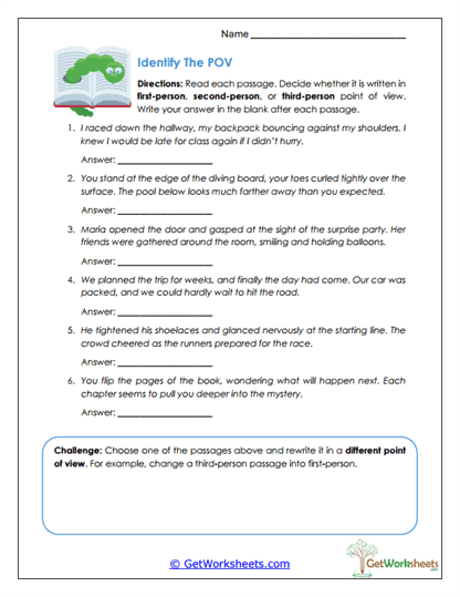 Identify the POV Worksheet
