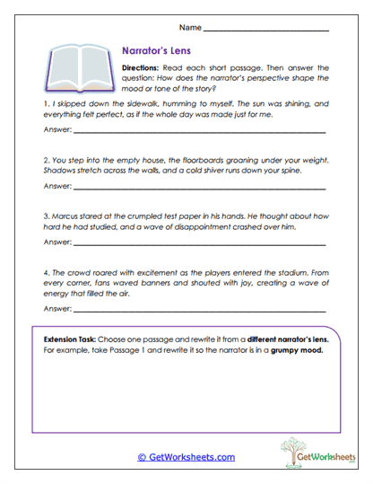 Narrator's Lens Worksheet