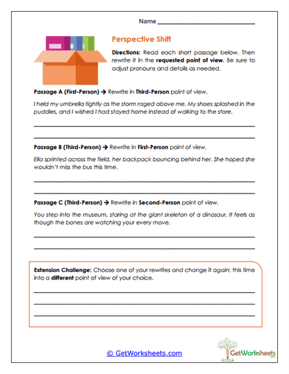 Perspective Shift Worksheet