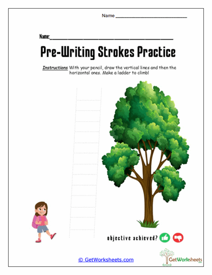 Tree Ladder Lines Worksheet