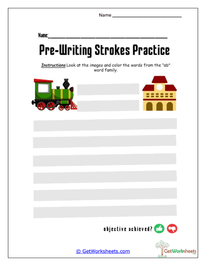 Train Line Coloring Worksheet