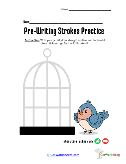 Birdcage Line Drawing Worksheet