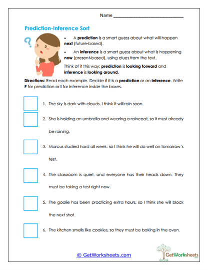 Prediction-Inference Sort Worksheet