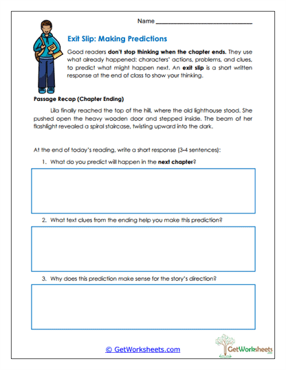 Exit Slip: Making Predictions Worksheet