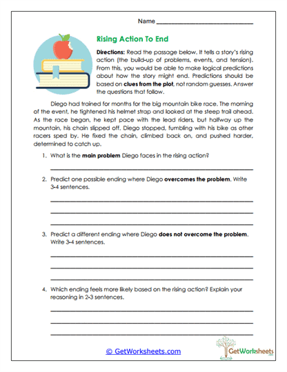Rising Action to End Worksheet
