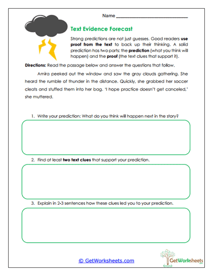 Text Evidence Forecast Worksheet
