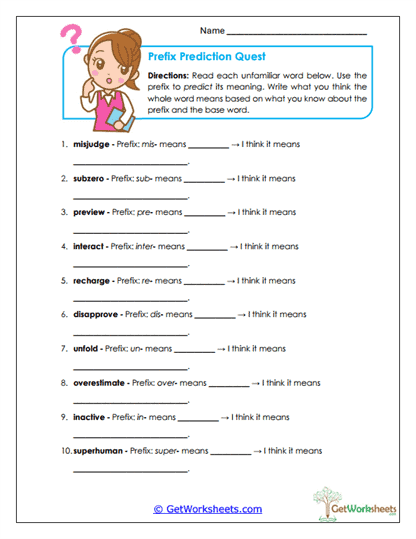 Prediction Quest Worksheet