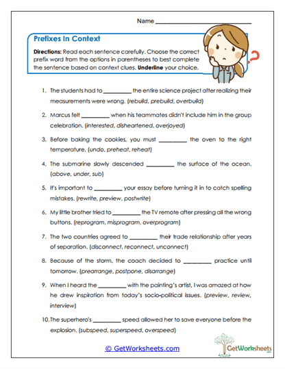 In Context Worksheet
