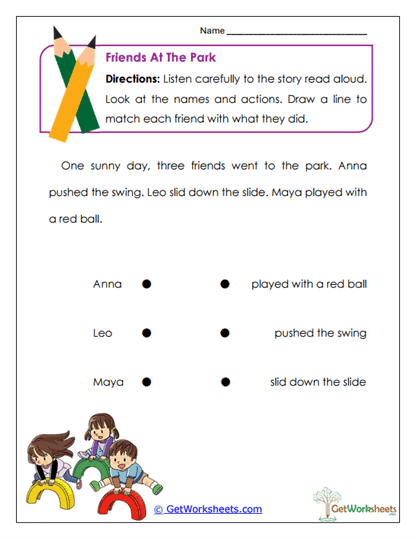 Friends at the Park Worksheet