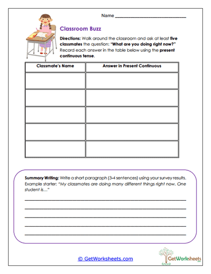 Classroom Buzz Worksheet