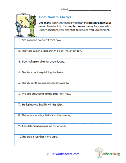 From Now to Always Worksheet