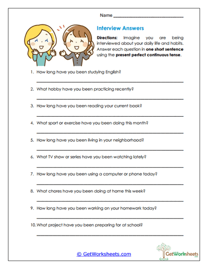 Interview Answers Worksheet
