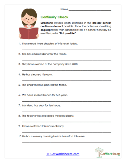 Continuity Check Worksheet