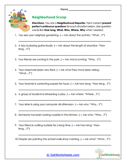 Neighborhood Scoop Worksheet