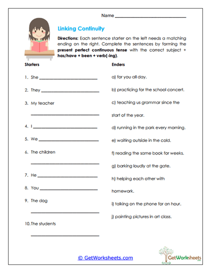Linking Continuity Worksheet