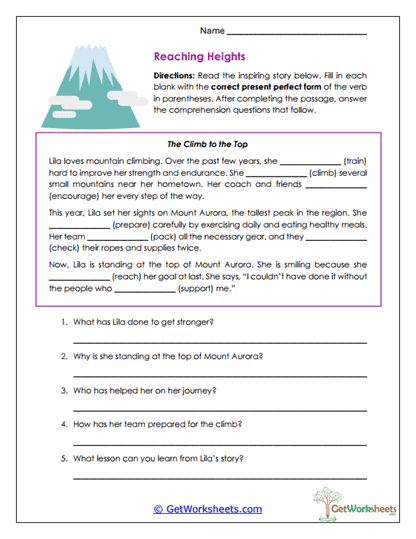 Present Perfect Tense Worksheets