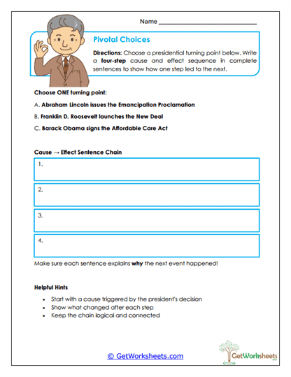 Cause and Effect in History Worksheet
