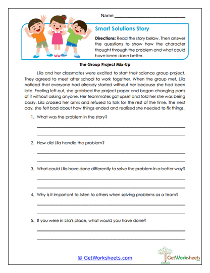 Smart Solutions Story Worksheet