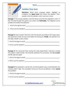 Problem and Solution Worksheets - GetWorksheets.com