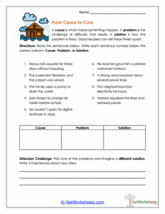 Problem and Solution Worksheets - GetWorksheets.com