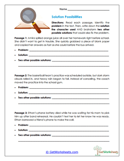 Solution Possibilities Worksheet