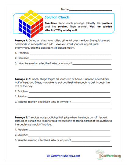 Solution Check Worksheet
