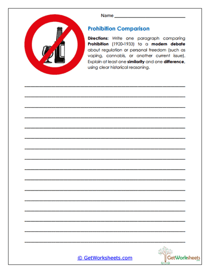 Modern Comparison Worksheet