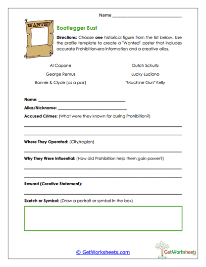 Wanted Poster Worksheet