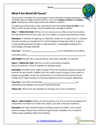 Scenario Simulation Prompts Worksheet