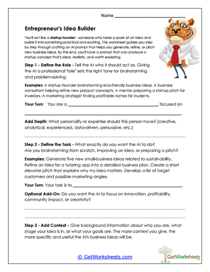 Entrepreneur Prompt Builder Worksheet