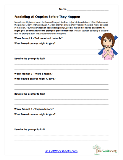 Predicting AI Mistakes Worksheet