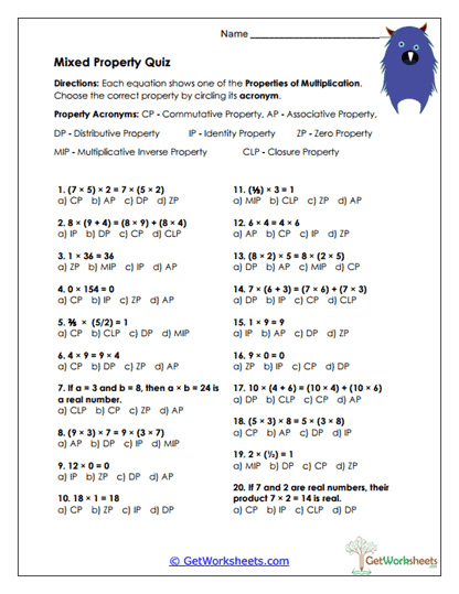 Property Power Quiz Worksheet