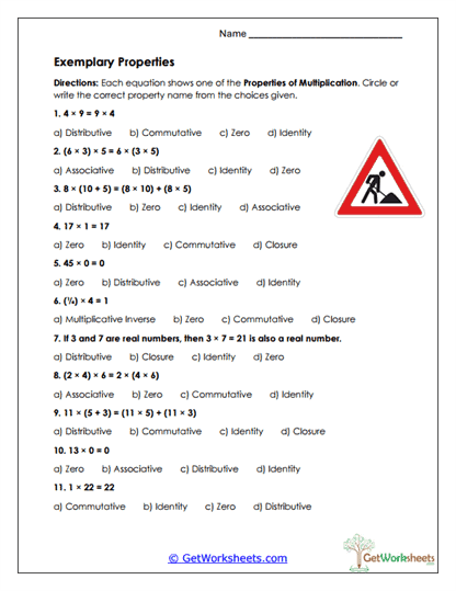 Property Proof Worksheet