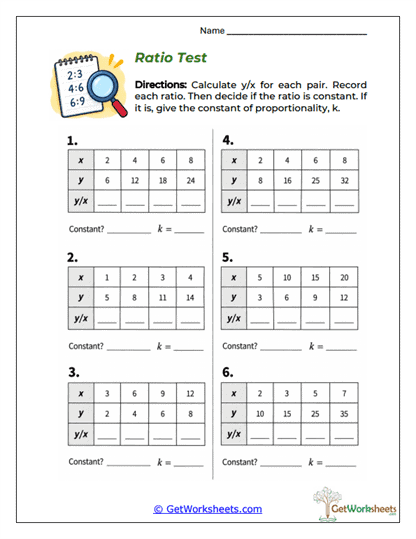 Ratio Test Worksheet