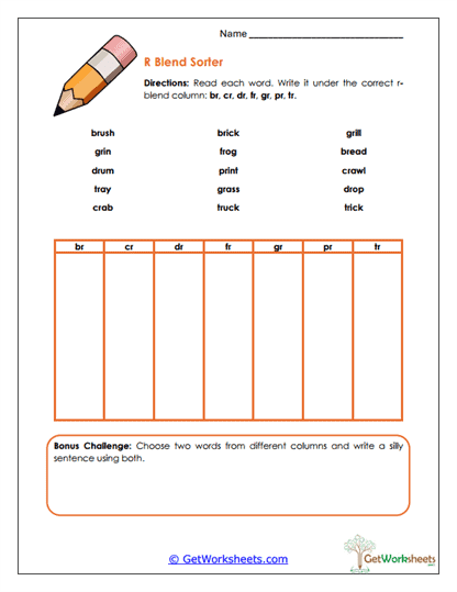 Skill Sorter Worksheet