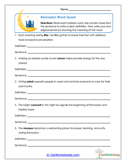 Word Quest Worksheet
