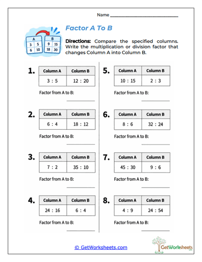 Factor A To B Worksheet