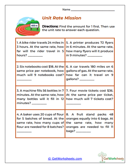 Ratio and Proportion Word Problems Worksheets