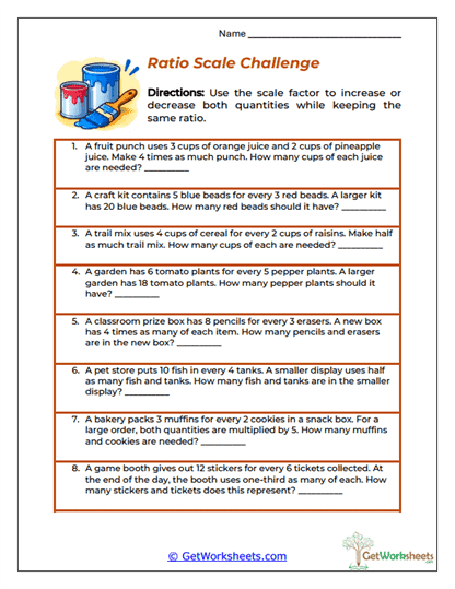 Ratio Scale Challenge Worksheet