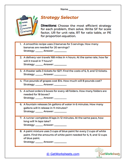 Strategy Selector Worksheet