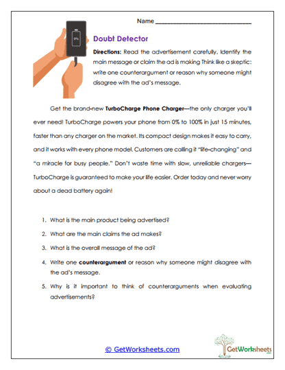 Doubt Detector Worksheet