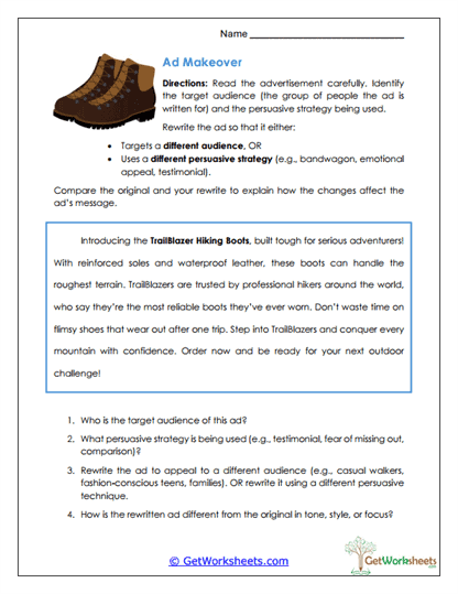Ad Makeover Worksheet