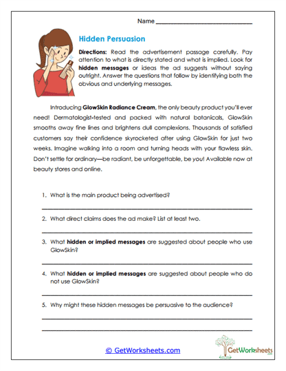 Hidden Persuasion Worksheet