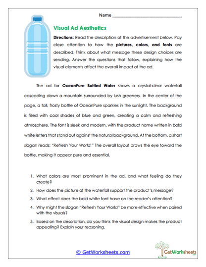 Visual Ad Aesthetics Worksheet