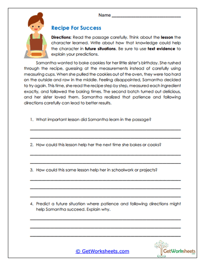 Recipe for Success Worksheet