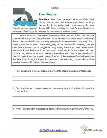 River Rescue Worksheet