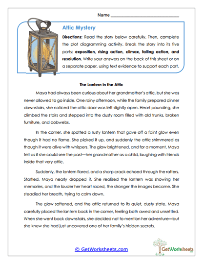 Attic Mystery Worksheet